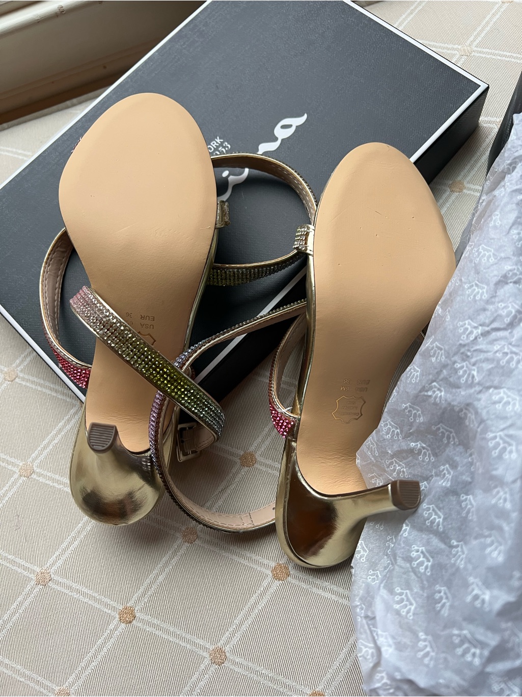Nina Varena Crystal Ankle Strap Sandals Sz 6 — image 6 of 8